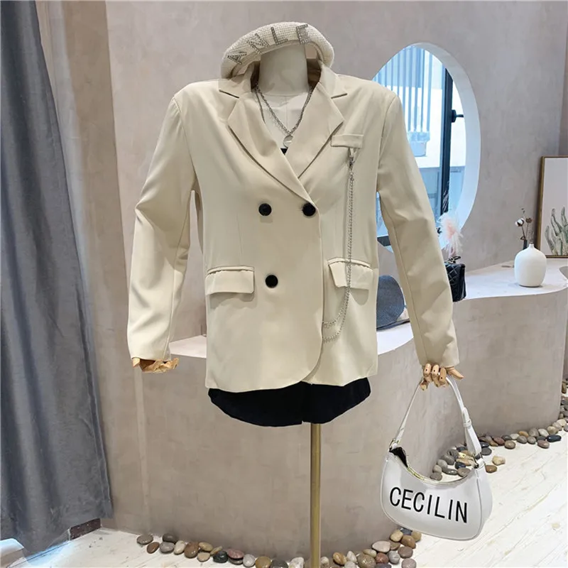 NEW Niche Design Women's Autumn 2021 Fashion Double Breasted Chain Suit Design Sense Medium Long Versatile Thin Blazer Coat
NEW Niche Design Women's Autumn 2021 Fashion Double Breasted Chain Suit Design Sense Medium Long Versatile Thin Blazer Coat