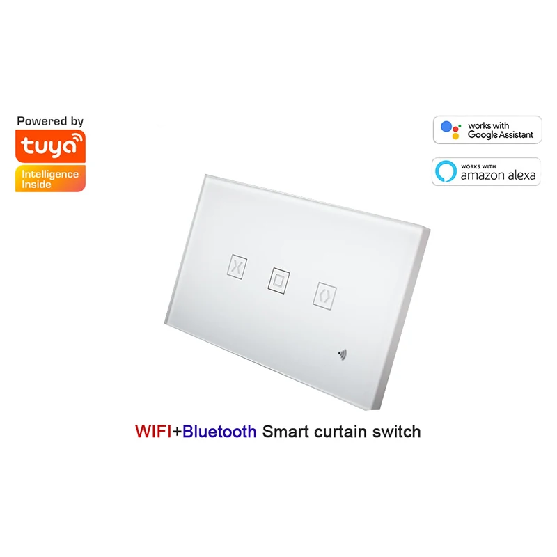 Tuya Smart US/Europe WiFi+Bluetooth-compatible Mobile Phone Touch Voice Control Electric Curtain Switch Work With Google Home
Tuya Smart US/Europe WiFi+Bluetooth-compatible Mobile Phone Touch Voice Control Electric Curtain Switch Work With Google Home