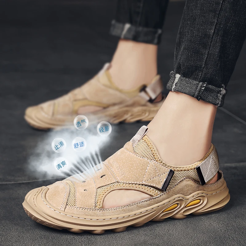 Beach Sandals Men Breathable Shoes Sandals Men Sandale Homme Cuir Leather Comfortable Casual Mesh Sandalia Rasteira Ete
Beach Sandals Men Breathable Shoes Sandals Men Sandale Homme Cuir Leather Comfortable Casual Mesh Sandalia Rasteira Ete