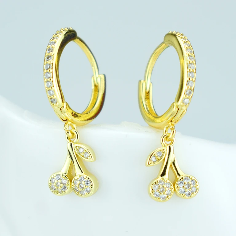 Two cherry earring ladies earrings, simple zirconia earrings, small fruit pendants, jewelry accessories
Two cherry earring ladies earrings, simple zirconia earrings, small fruit pendants, jewelry accessories
