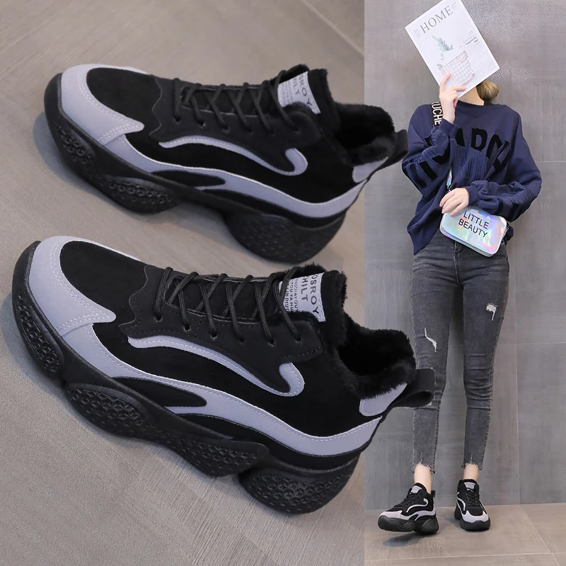 hot sale 2020 winter New Sneakers Woman Vulcanized Shoes Suede Female Outdoor Lace-Up Plus velvet warm Thicken Sneakers Women
hot sale 2020 winter New Sneakers Woman Vulcanized Shoes Suede Female Outdoor Lace-Up Plus velvet warm Thicken Sneakers Women