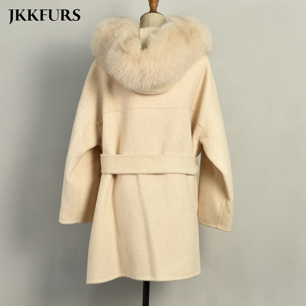 New Women Winter Wool Coat Real Fox Fur Collar Hood Cashmere Jacket with Belt Women Fashion Jacket Woolen Outwear Female S7494
New Women Winter Wool Coat Real Fox Fur Collar Hood Cashmere Jacket with Belt Women Fashion Jacket Woolen Outwear Female S7494
