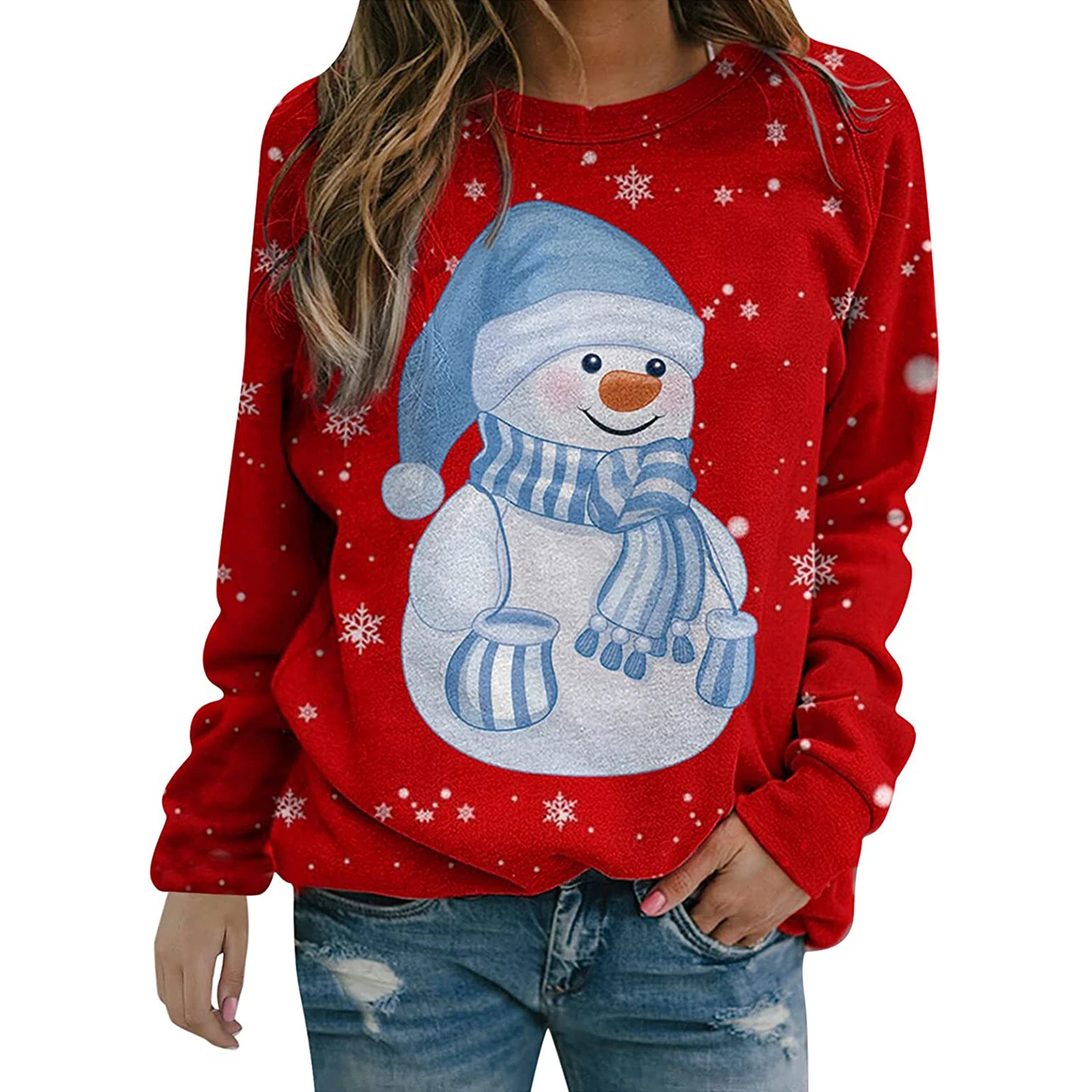 Xmas Women’s Casual Long Sleeve Loose Sweater Fashion Christmas Snowman Elk Print Round Neck Pullover Sweatshirt Hoodies
Xmas Women’s Casual Long Sleeve Loose Sweater Fashion Christmas Snowman Elk Print Round Neck Pullover Sweatshirt Hoodies