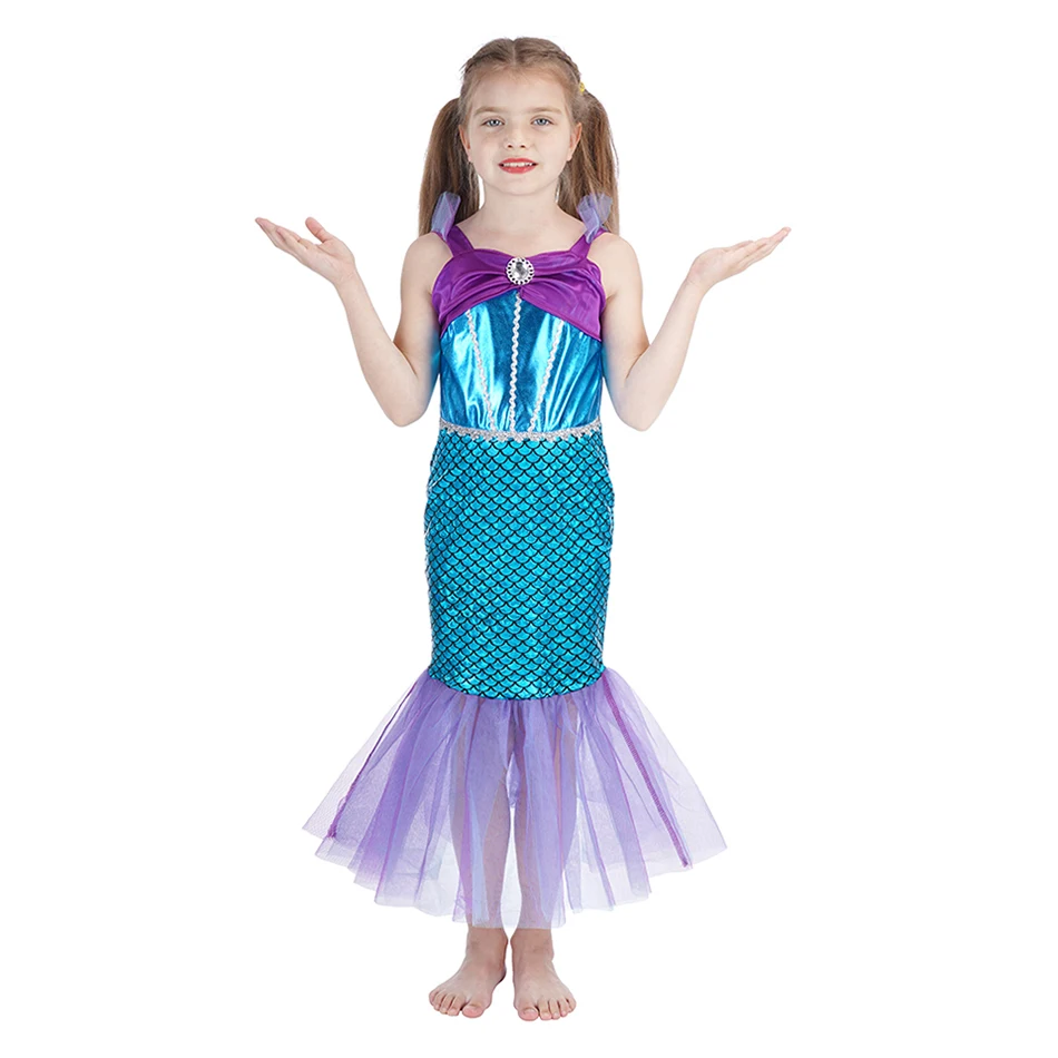 Girl Princess Little Mermaid Ariel Summer Dresses Party Halloween Polyester Cosplay Costume for Halloween Party Dress Up
Girl Princess Little Mermaid Ariel Summer Dresses Party Halloween Polyester Cosplay Costume for Halloween Party Dress Up