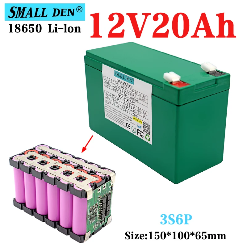 12V 20Ah 3S6P 18650 rechargeable lithium battery pack 12V sprayer surveillance camera child electric car backup power battery
12V 20Ah 3S6P 18650 rechargeable lithium battery pack 12V sprayer surveillance camera child electric car backup power battery