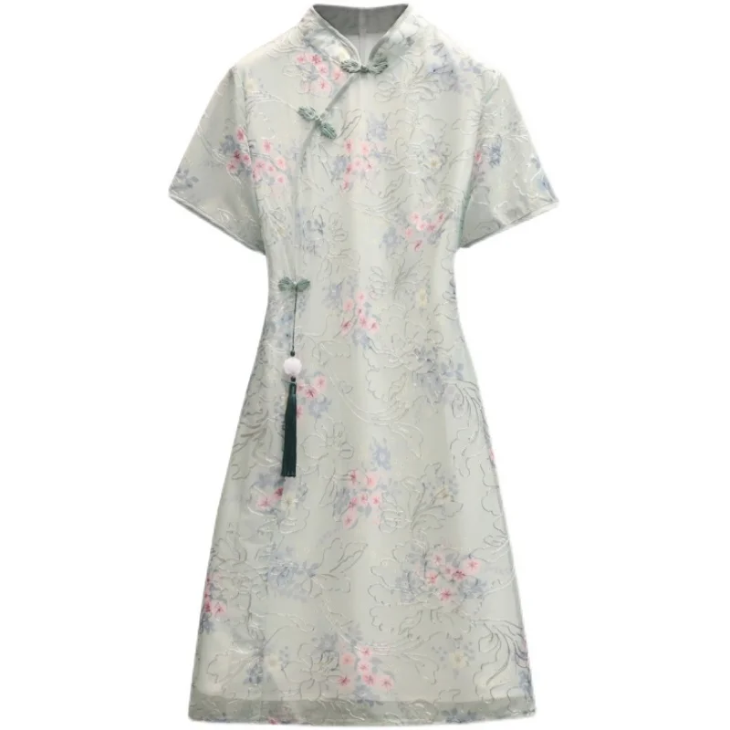 EHQAXIN Summer New Style Female Chiffon Temperament Embroidery Mid-Length Dress Fashion Retro Cheongsam Casual Tops L-4XL
EHQAXIN Summer New Style Female Chiffon Temperament Embroidery Mid-Length Dress Fashion Retro Cheongsam Casual Tops L-4XL