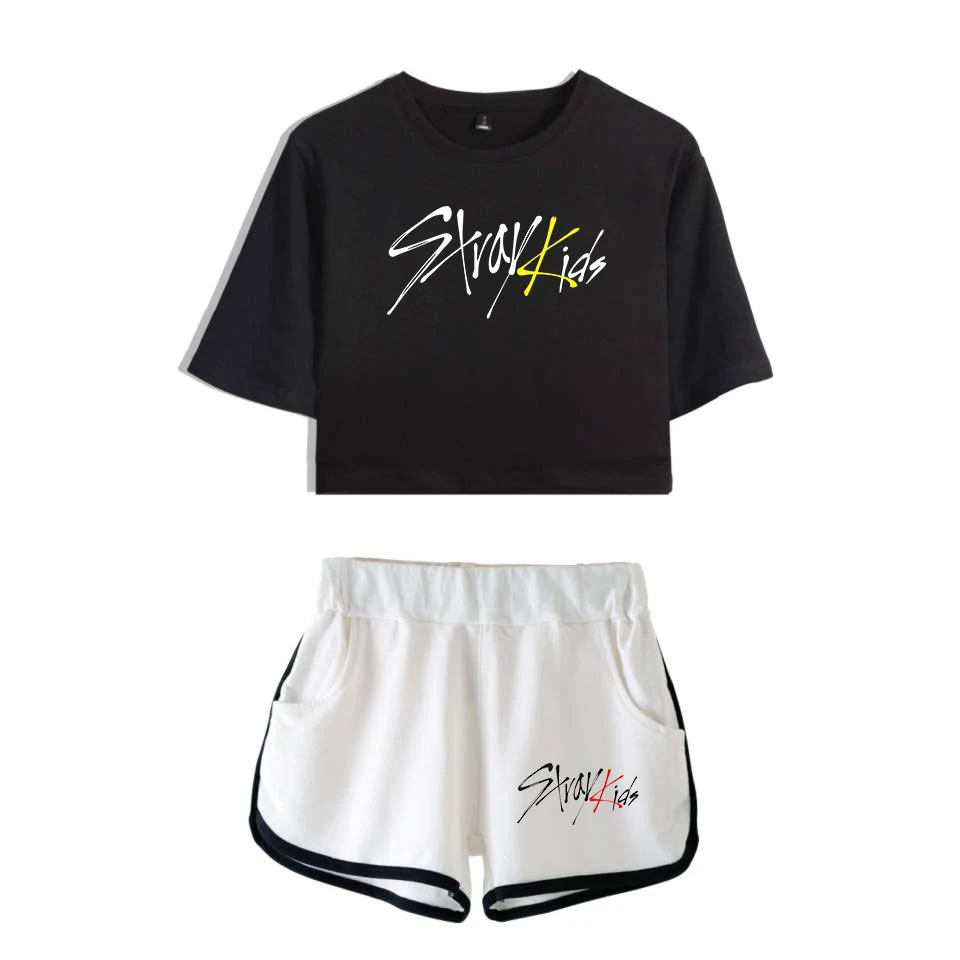 Kpop Stray Kids Two Piece Set Summer Sexy Cotton Printed T shirt Album Woman Suit Shorts Crop Fashion Tops+Shorts Pants 2020 New
Kpop Stray Kids Two Piece Set Summer Sexy Cotton Printed T shirt Album Woman Suit Shorts Crop Fashion Tops+Shorts Pants 2020 New