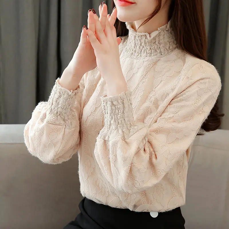 2021 Autumn Winter Womens Lace Blouses Shirt Ladies Casual Solid Color Long Sleeve Shirts Female Round Neck Hallow Out Tops Y57
2021 Autumn Winter Womens Lace Blouses Shirt Ladies Casual Solid Color Long Sleeve Shirts Female Round Neck Hallow Out Tops Y57