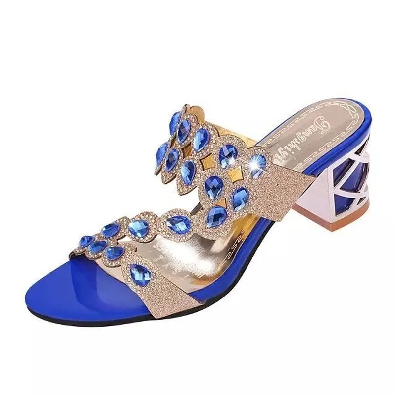 Women's High Heel Sandals Shoes Summer New Heel Slides Slippers Sexy Rhineston Thick Heel Designer Sandals Female Beach Fashion
Women's High Heel Sandals Shoes Summer New Heel Slides Slippers Sexy Rhineston Thick Heel Designer Sandals Female Beach Fashion