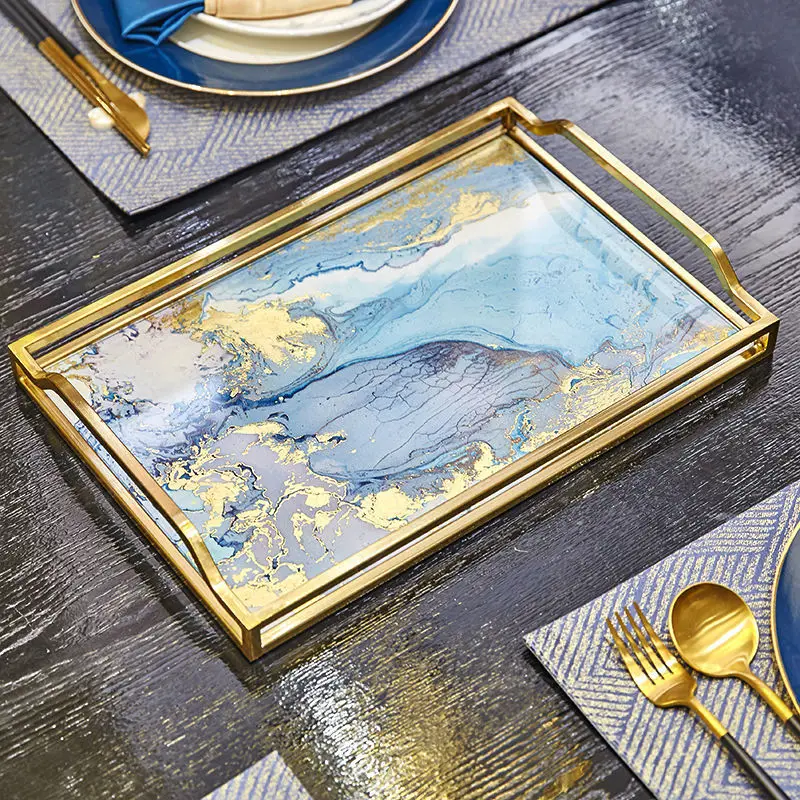 Agate Texture Glass Trays Decorative Gold Foil Copper Frame Jewelry Necklace Display Tray Skincare Storage Plate Home Decoration
Agate Texture Glass Trays Decorative Gold Foil Copper Frame Jewelry Necklace Display Tray Skincare Storage Plate Home Decoration