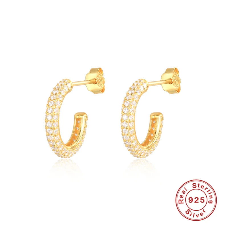 CANNER 925 Sterling Silver C-shaped Stud Earring 2021 Trend Zircon Pavé Piercing Fine Earring For Anniversary Gifts kolczyki
CANNER 925 Sterling Silver C-shaped Stud Earring 2021 Trend Zircon Pavé Piercing Fine Earring For Anniversary Gifts kolczyki