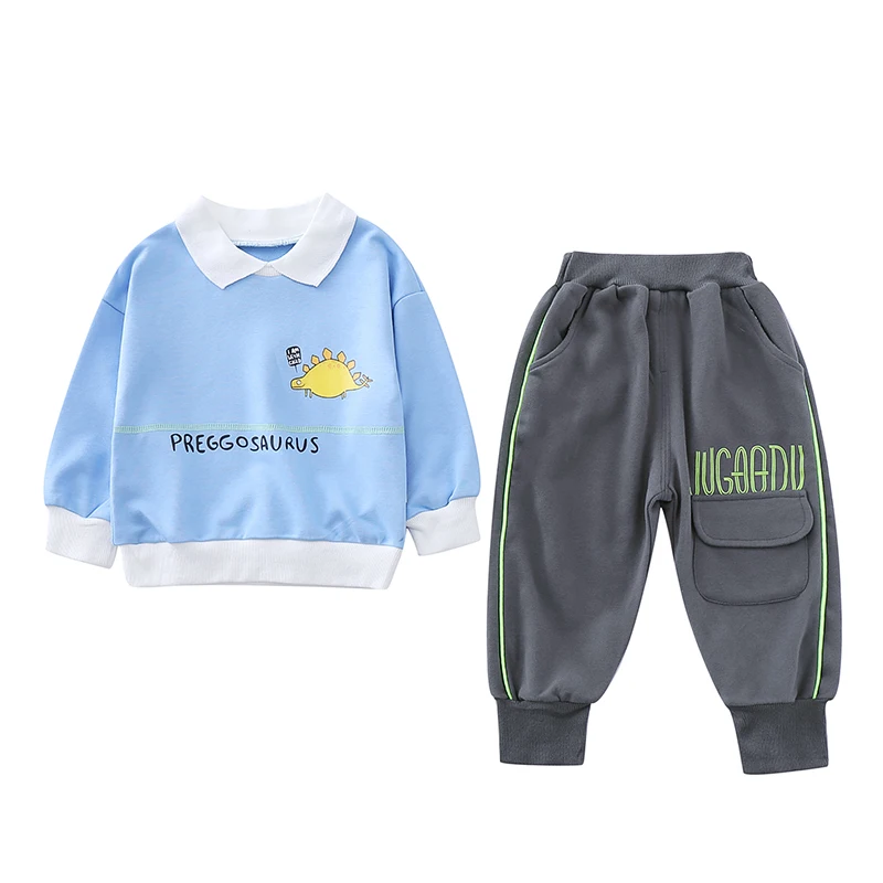 New Children's Spring and Autumn Suit Lapel Printed Animal Sweater Gray Trousers 1-5 Years Old
New Children's Spring and Autumn Suit Lapel Printed Animal Sweater Gray Trousers 1-5 Years Old