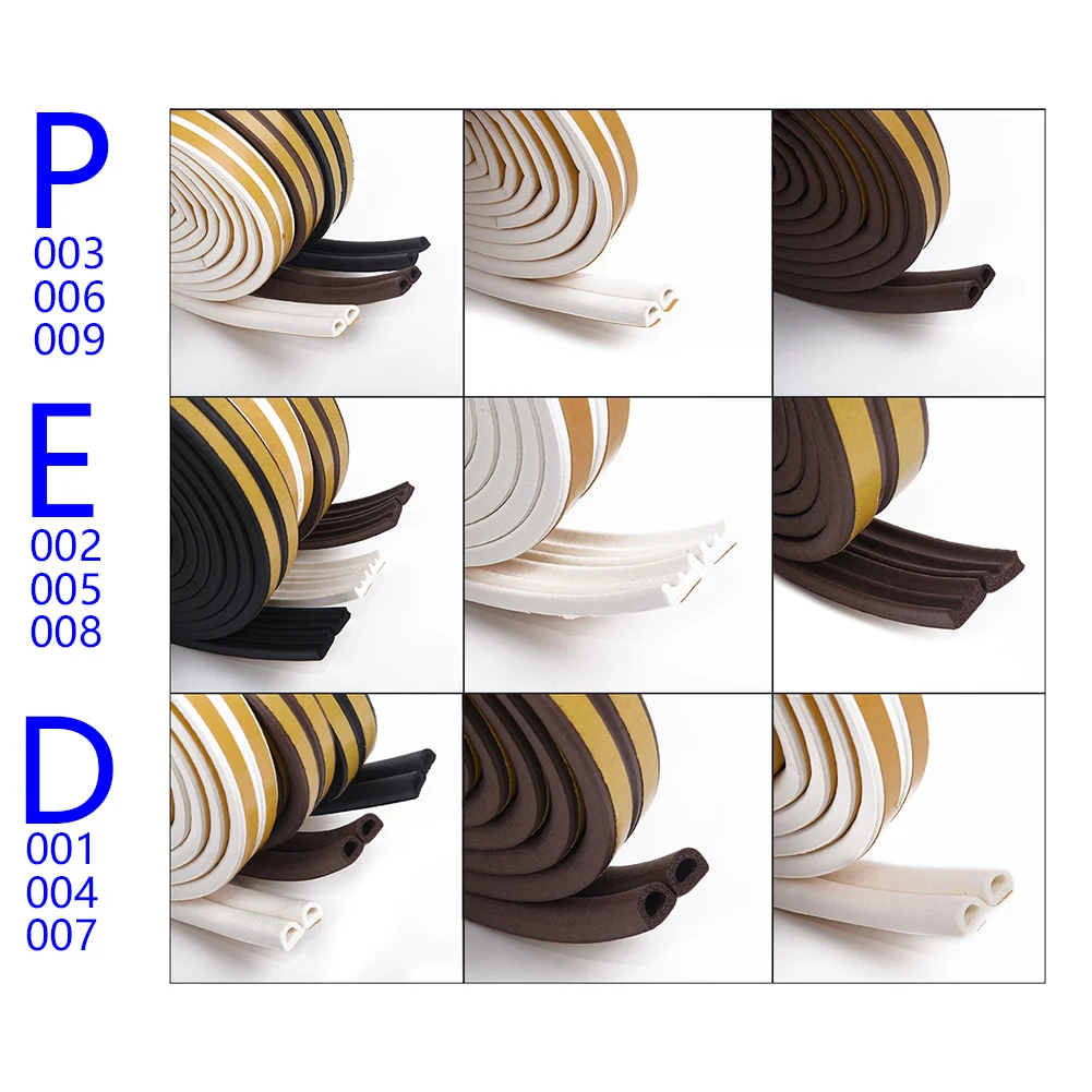 5M Seal Strip E/D/P Type Doors Window Gasket Soundproof Rubber Foam Weatherstrip Collision Strip Weather Draught Excluder
5M Seal Strip E/D/P Type Doors Window Gasket Soundproof Rubber Foam Weatherstrip Collision Strip Weather Draught Excluder