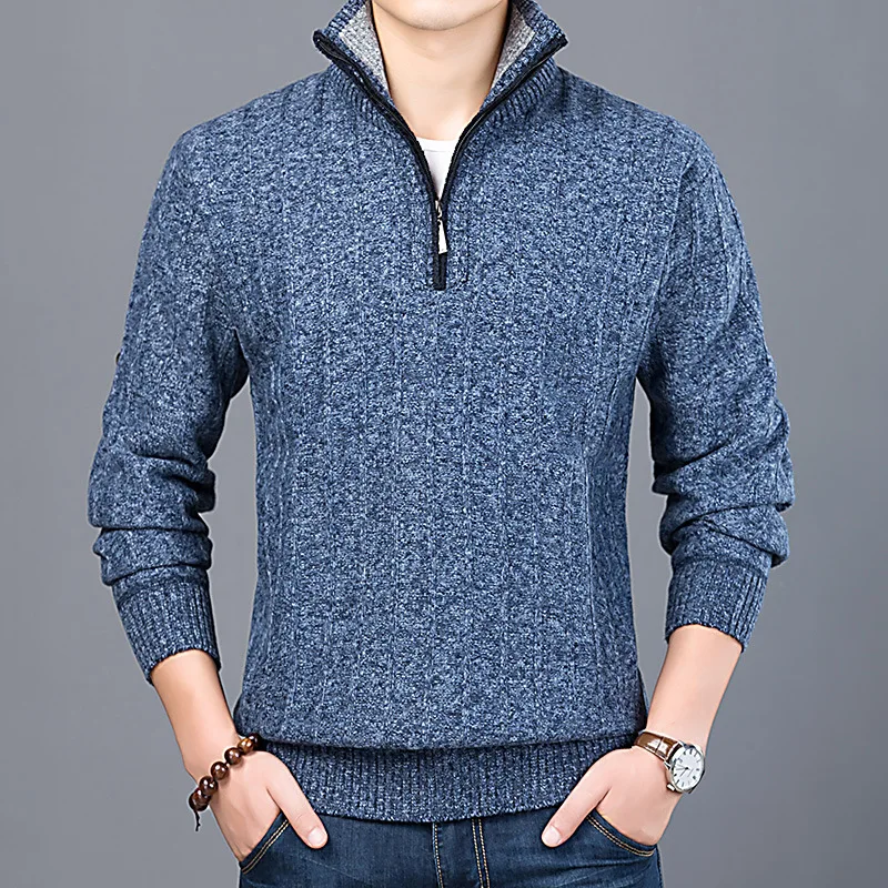 New Winter Men's Sweater Casual Pullover Mens Warm Sweaters Man Slim Stand Collar Knitted Pullovers Male Coats Half Zip Sweater
New Winter Men's Sweater Casual Pullover Mens Warm Sweaters Man Slim Stand Collar Knitted Pullovers Male Coats Half Zip Sweater