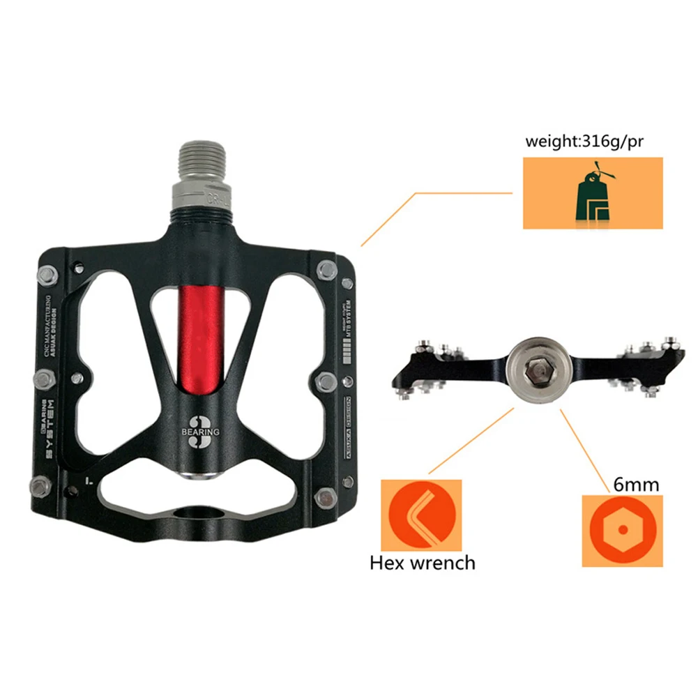 1 Pair MTB Mountain Road Bike 3 Bearings Pedals flat Platform Bicycle Pedal
1 Pair MTB Mountain Road Bike 3 Bearings Pedals flat Platform Bicycle Pedal