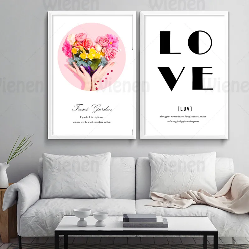 Nodic Canvas Painting Flower Bouquet Love Quotes Picture Wall Art Posters and Prints Girl's Room Home Decoration Hanging Mural
Nodic Canvas Painting Flower Bouquet Love Quotes Picture Wall Art Posters and Prints Girl's Room Home Decoration Hanging Mural