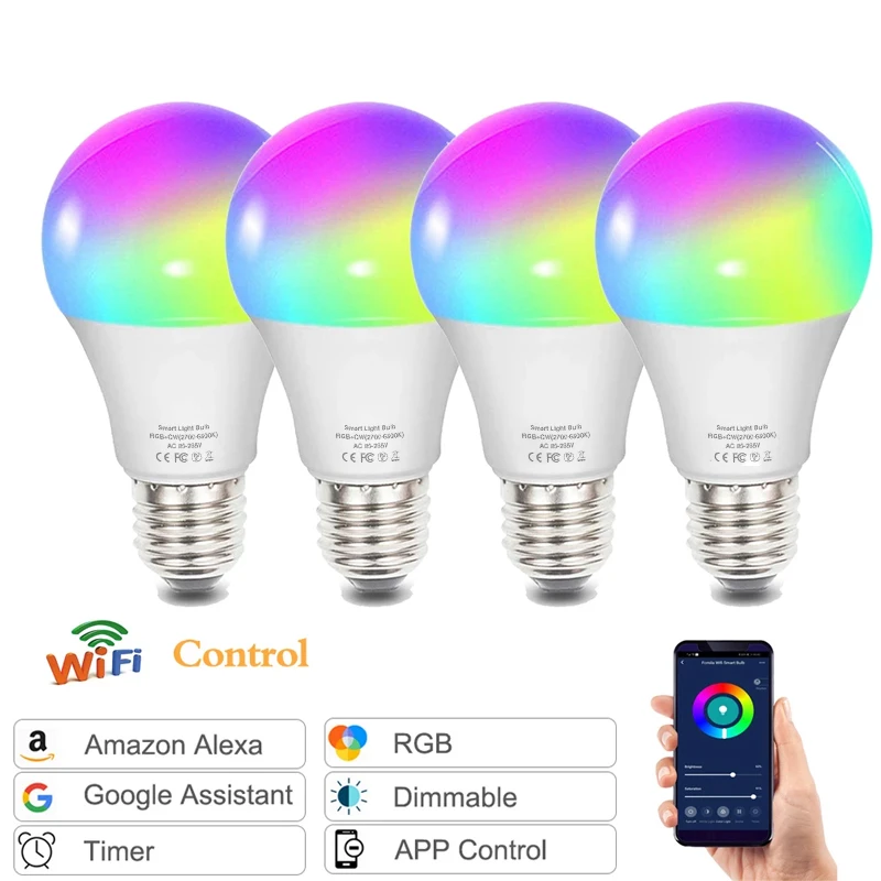 Led E27 Smart Light Bulb Rgb Color Tuya Connected Alexa Google Home B22 E14 Edison Base Powerful Cool White Dimmable Lamp Bulbs
Led E27 Smart Light Bulb Rgb Color Tuya Connected Alexa Google Home B22 E14 Edison Base Powerful Cool White Dimmable Lamp Bulbs