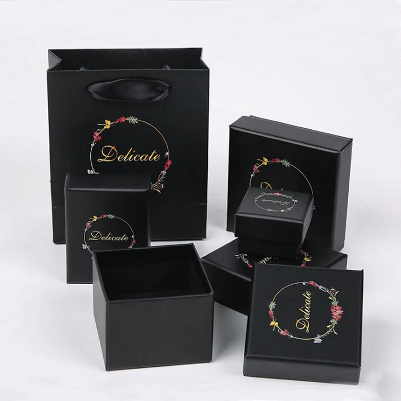 Black Gift Boxes Square jewelry organizer shape box Engagement Ring For Earrings Necklace Bracelet Printing Paper Bags
Black Gift Boxes Square jewelry organizer shape box Engagement Ring For Earrings Necklace Bracelet Printing Paper Bags