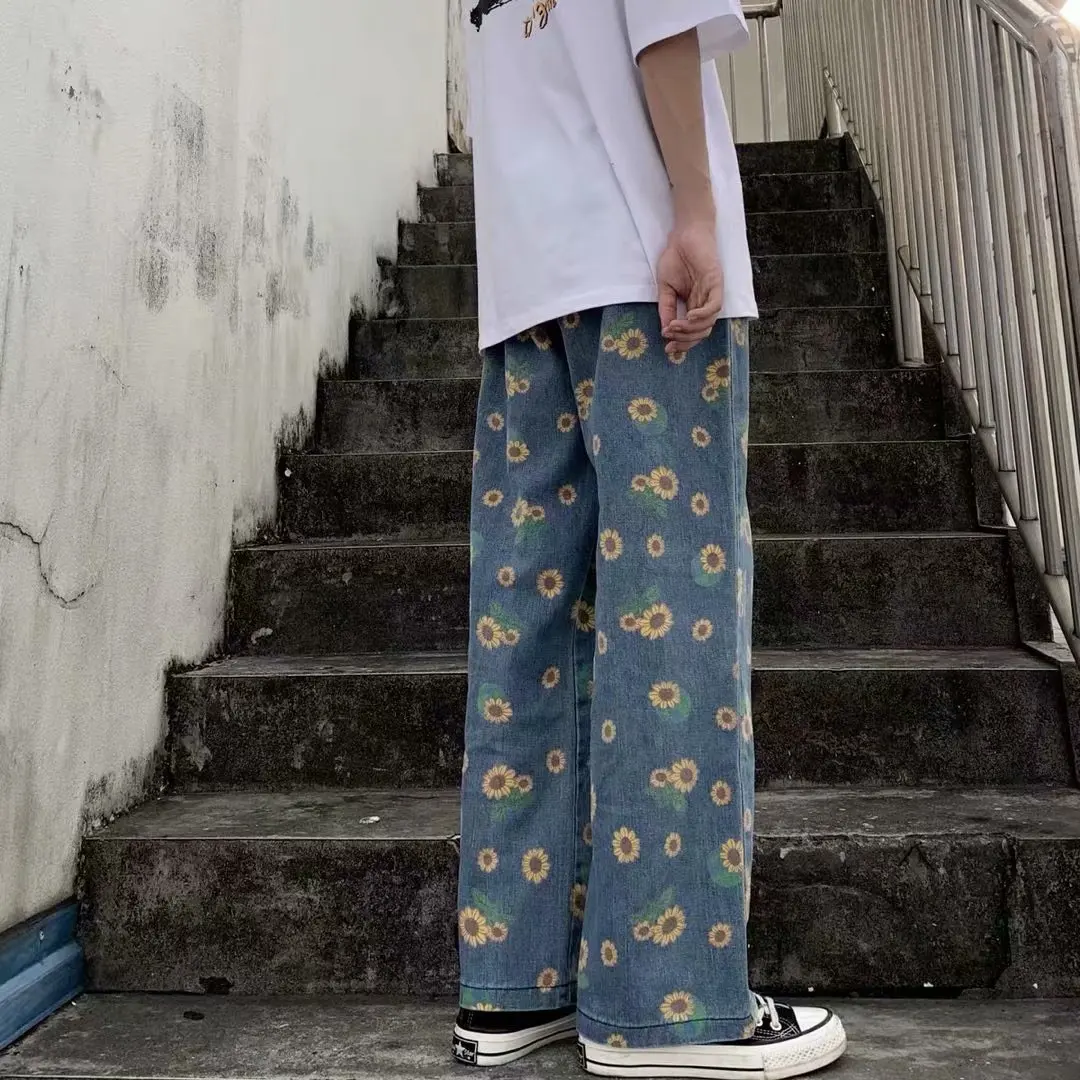 Hip-Hop Men'S Printed Jeans 2021 Fall Fashion Women'S Daisy Pattern Trousers Street Oversized Men'S Pants Jogger Clothing
Hip-Hop Men'S Printed Jeans 2021 Fall Fashion Women'S Daisy Pattern Trousers Street Oversized Men'S Pants Jogger Clothing