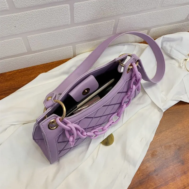 Women Sexy Solid New 2020 Plaid Crossbody Bags PU Chains Handbag Shoulder Bags Cute Ladies Purse Luxury Designer Female Fashion 
Women Sexy Solid New 2020 Plaid Crossbody Bags PU Chains Handbag Shoulder Bags Cute Ladies Purse Luxury Designer Female Fashion