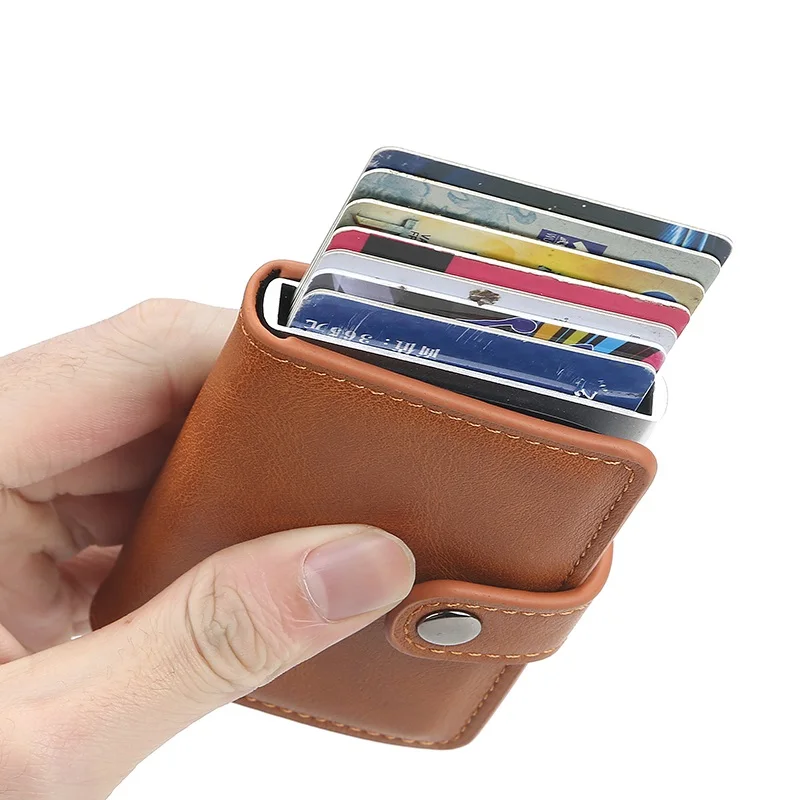 На новой застежке Мужская кредитница с блокировкой RFID из искусственной кожи