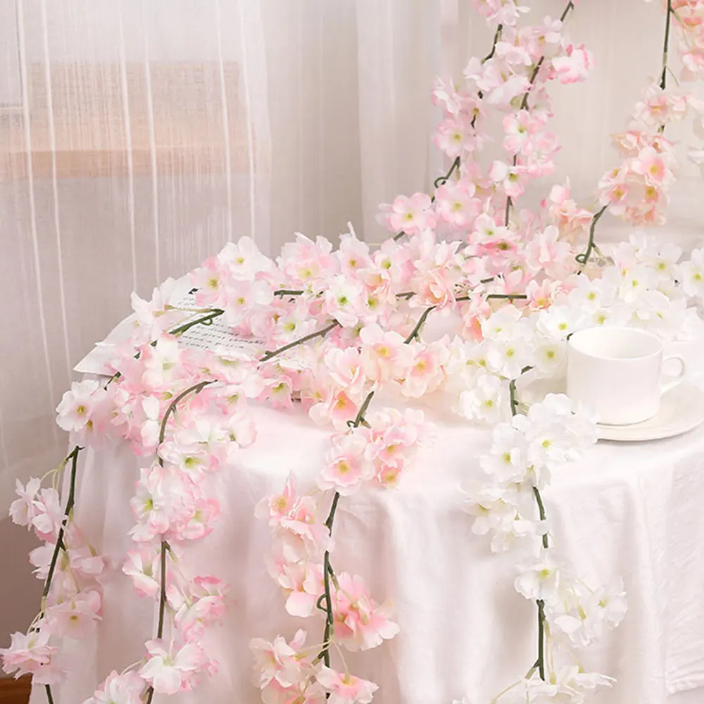 180cm Silk Sakura Cherry Blossom Vine Lvy Wedding Arch Decoration Layout Home Party Rattan Wall Hanging Garland Wreath Slingers
180cm Silk Sakura Cherry Blossom Vine Lvy Wedding Arch Decoration Layout Home Party Rattan Wall Hanging Garland Wreath Slingers