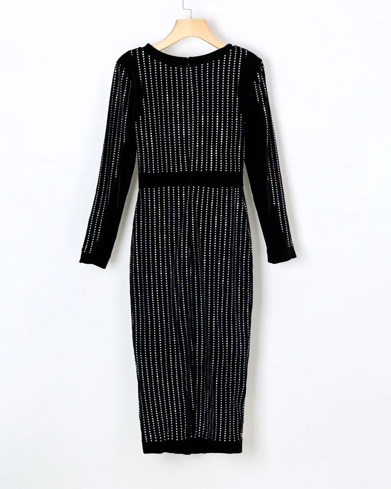 2021 Women's Fashion Elegant Striped Tie Long Sleeve Sequin Party Dress Sexy Round Neck Party Dress
2021 Women's Fashion Elegant Striped Tie Long Sleeve Sequin Party Dress Sexy Round Neck Party Dress