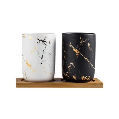 Nordic Imitation Marbled Ceramic Mugs Brushed Cups Wash Bottle Toothbrush Bathroom Accessory Set With Wood Tray
Nordic Imitation Marbled Ceramic Mugs Brushed Cups Wash Bottle Toothbrush Bathroom Accessory Set With Wood Tray