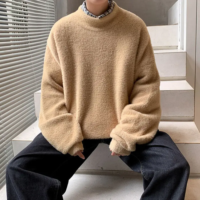 Fashion Trend Loose Simple Long-sleeved Korean Wild Lamb Wool Sweater Autumn and Winter New Plus Velvet Thick Thick Warm Sweater
Fashion Trend Loose Simple Long-sleeved Korean Wild Lamb Wool Sweater Autumn and Winter New Plus Velvet Thick Thick Warm Sweater