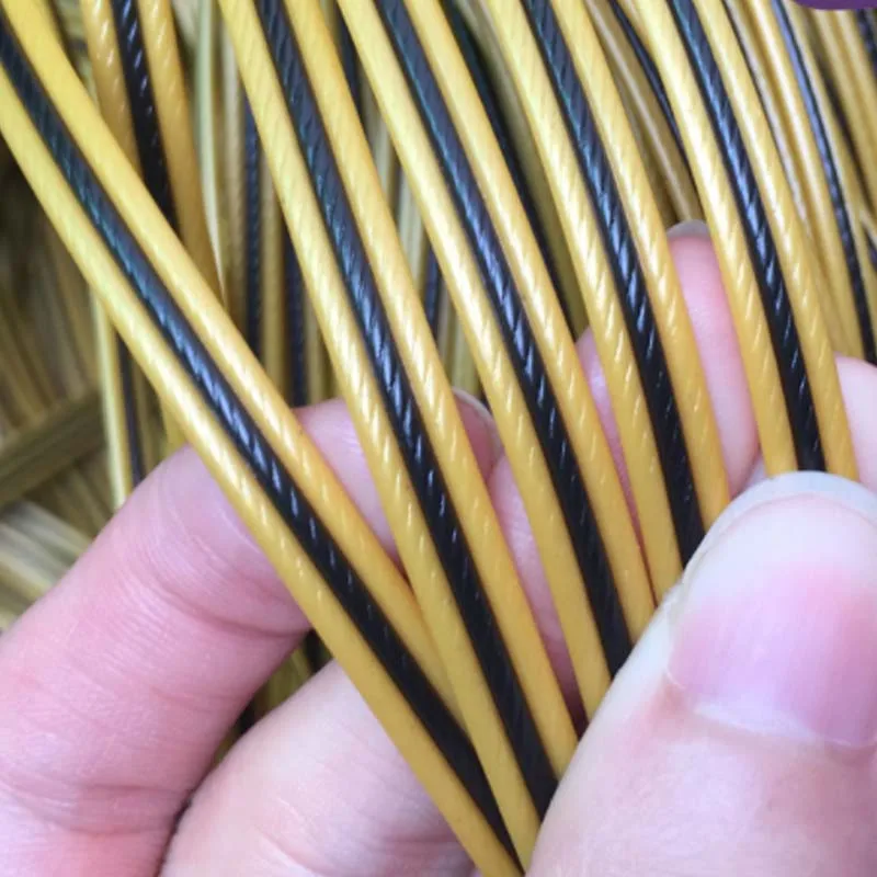 

6mm 500g Newest Yellow Black PE Rattan Material Flat Synthetic Plastic Vine Handmae Weaving Crafts Chair Table Basket Decoration