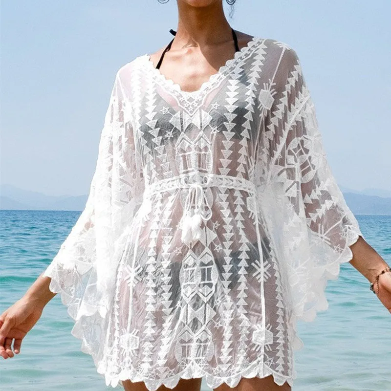 Women Cover Ups Solid/Flora Lace Lace See Through Beach Tunic Shirt Dress Baggy Sleeve Loose Summer Bathing Bikinis Cover-up
Women Cover Ups Solid/Flora Lace Lace See Through Beach Tunic Shirt Dress Baggy Sleeve Loose Summer Bathing Bikinis Cover-up