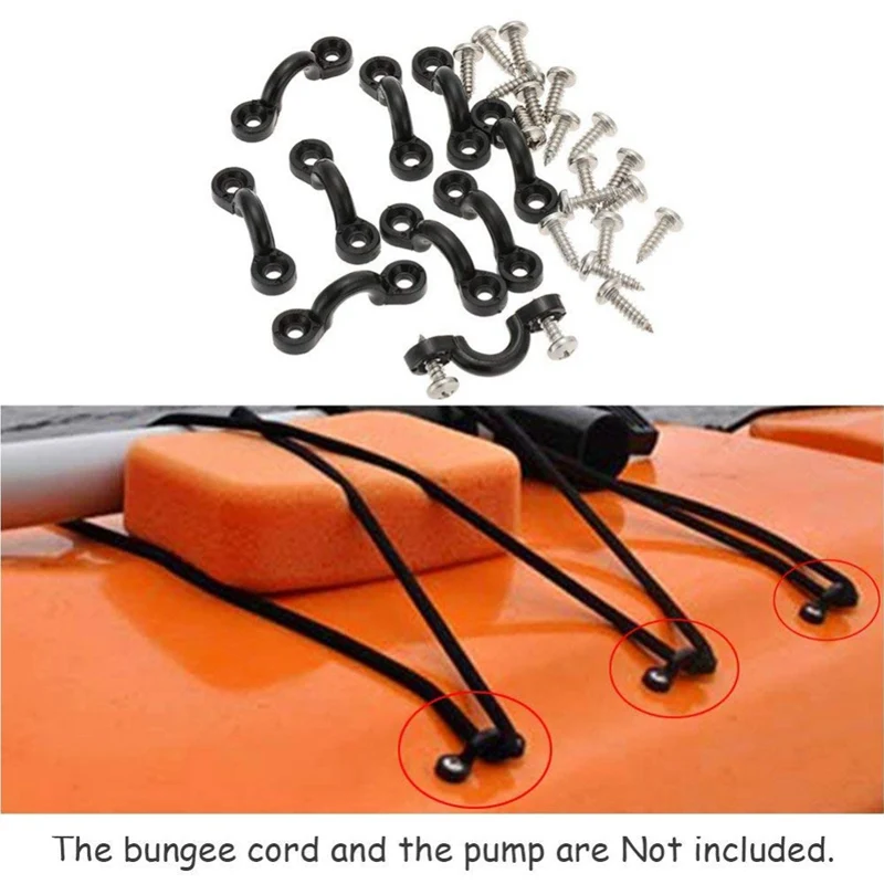 10pcs C-Shaped Nylon Bungee Deck Loops Tie Down Pad Eye with 20 Screws for Boat Kayak Deck Rigging Kit Boat Kayak
10pcs C-Shaped Nylon Bungee Deck Loops Tie Down Pad Eye with 20 Screws for Boat Kayak Deck Rigging Kit Boat Kayak