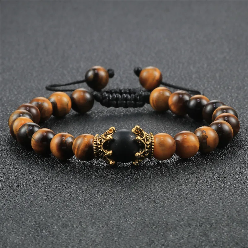 Adjustable Men Bracelets Tiger Eye Crown Beaded Bracelet Natural Stone Braided Rope Bangles Healing Buddha Jewelry for Women
Adjustable Men Bracelets Tiger Eye Crown Beaded Bracelet Natural Stone Braided Rope Bangles Healing Buddha Jewelry for Women