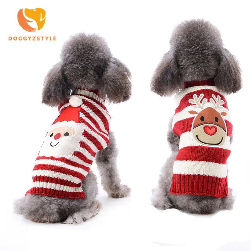 Christmas Pet Dog Sweater Rudolph Knitwear Santa Claus Stripe Knitted Clothes Winter Warm Apparel Pet Dog Puppy Cat Sweater
Christmas Pet Dog Sweater Rudolph Knitwear Santa Claus Stripe Knitted Clothes Winter Warm Apparel Pet Dog Puppy Cat Sweater