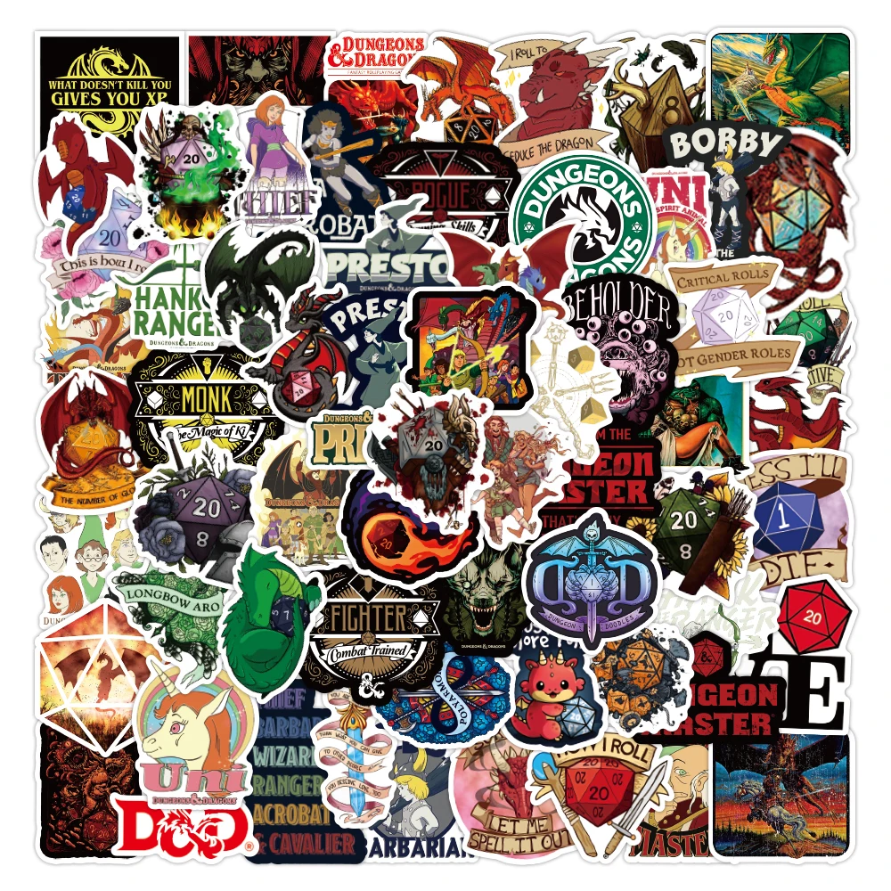 

50/100PCS Classic Game Dragon Slayer Dungeon Warrior Anime Sticker Luggage Stationery Skateboard Phone Waterproof Laptop Sticker