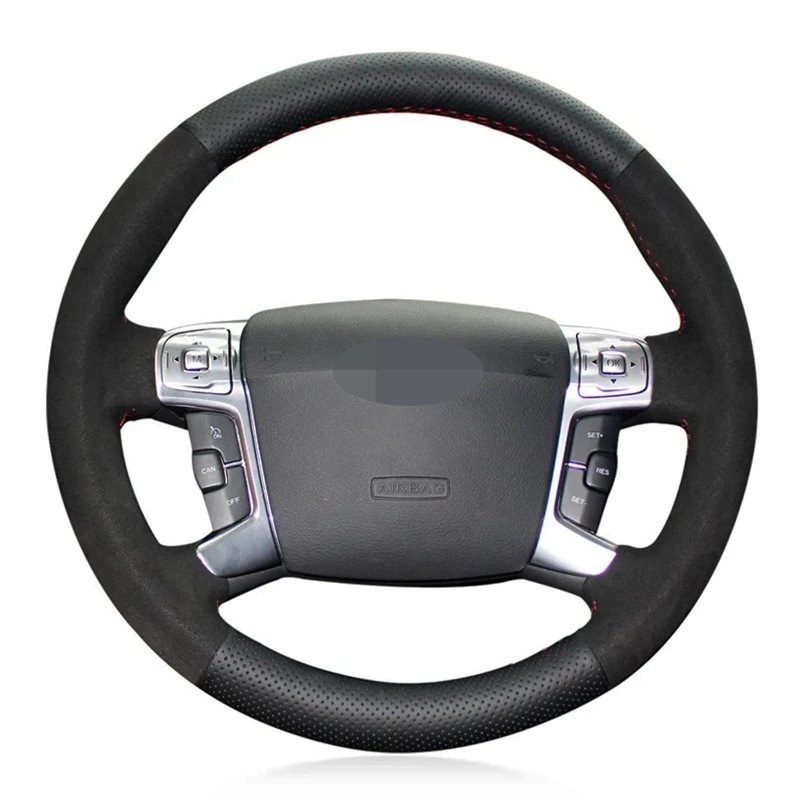 Car Steering Wheel Cover Hand-Stitched Black Genuine Leather Suede For Ford Mondeo Mk4 2007-2012 S-Max 2008
Car Steering Wheel Cover Hand-Stitched Black Genuine Leather Suede For Ford Mondeo Mk4 2007-2012 S-Max 2008