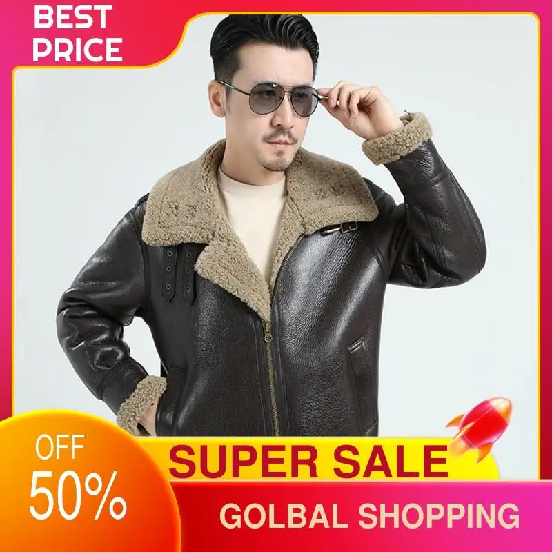 2021 Brown Military Style B3 Bomber Genuine Shearling Coat Large Size 8XL Real Natural Sheepskin Russian Winter Thick Wam Jacket
2021 Brown Military Style B3 Bomber Genuine Shearling Coat Large Size 8XL Real Natural Sheepskin Russian Winter Thick Wam Jacket