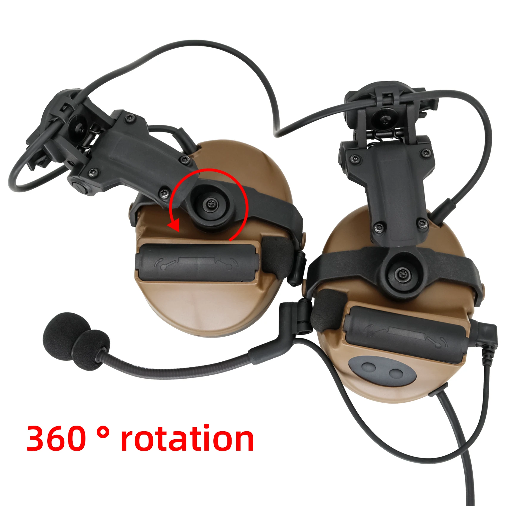 Tactical sponge earmuffs, electronic noise reduction pickups, hearing protection COMTACII ARC helmet rail adapter(CB)
Tactical sponge earmuffs, electronic noise reduction pickups, hearing protection COMTACII ARC helmet rail adapter(CB)