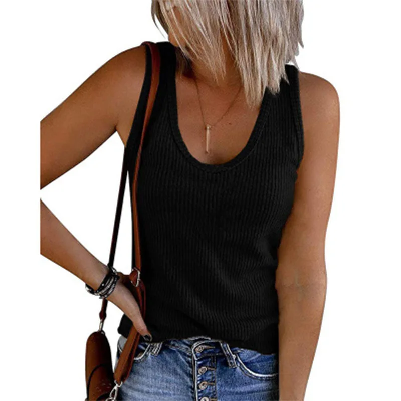 Spring Summer New Lady Vests V-neck Sleeveless Rib Knit Casual Vest Blouse 2021 Women Plus Size Solid Color Slim Elegant Blouses
Spring Summer New Lady Vests V-neck Sleeveless Rib Knit Casual Vest Blouse 2021 Women Plus Size Solid Color Slim Elegant Blouses