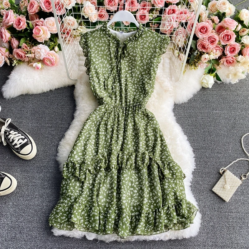 Summer Women Ruffle Chiffon Dress 2021 Holiday Casual Sleeveless Floral Dress Ladies Print Beach Boho Dress
Summer Women Ruffle Chiffon Dress 2021 Holiday Casual Sleeveless Floral Dress Ladies Print Beach Boho Dress