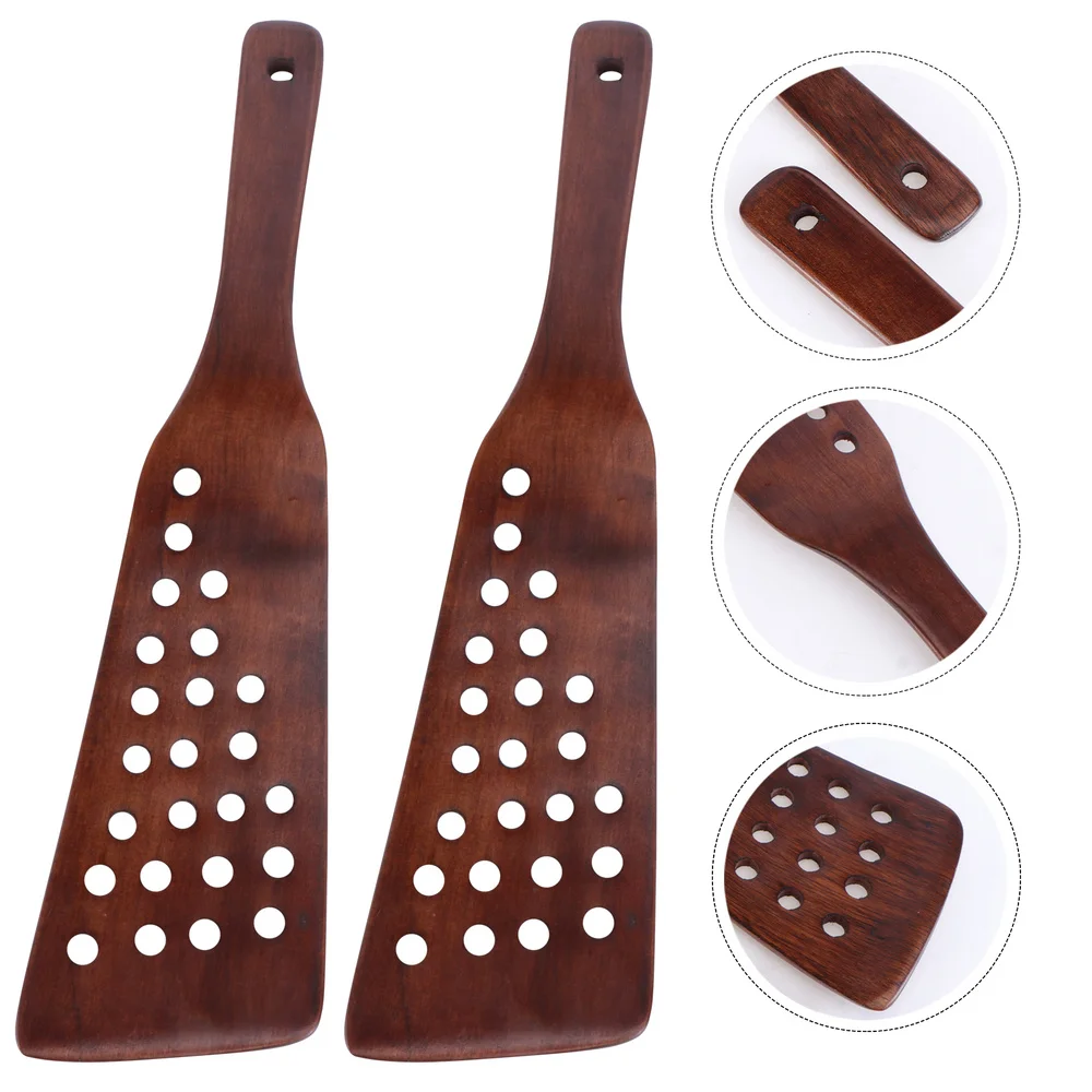 2pcs Kitchen Wood Spatula 24-Hole Filter Shovel Non-stick Pan Scraper for Cooking Frying Steak
2pcs Kitchen Wood Spatula 24-Hole Filter Shovel Non-stick Pan Scraper for Cooking Frying Steak