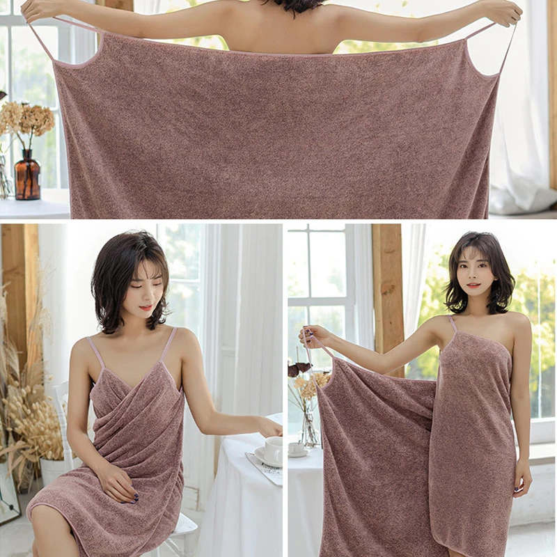 Wearable Bath Towel Coral Velvet Bath Robe Women Towels Super Absorbent Sling Bath Towel Thickened Summer Winter Bath Towel Set
Wearable Bath Towel Coral Velvet Bath Robe Women Towels Super Absorbent Sling Bath Towel Thickened Summer Winter Bath Towel Set