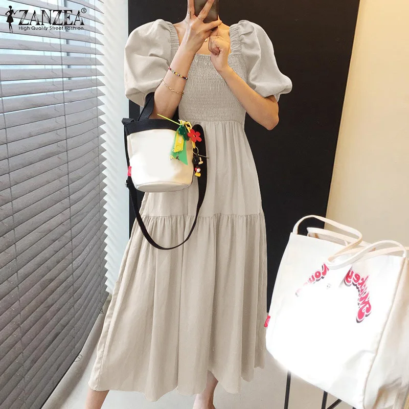 Платье ZANZEA женское ТРАПЕЦИЕВИДНОЕ с квадратным вырезом, элегантный сарафан с пышными рукавами, плиссированное осеннее миди-платье, 2022
Платье ZANZEA женское ТРАПЕЦИЕВИДНОЕ с квадратным вырезом, элегантный сарафан с пышными рукавами, плиссированное осеннее миди-платье, 2022