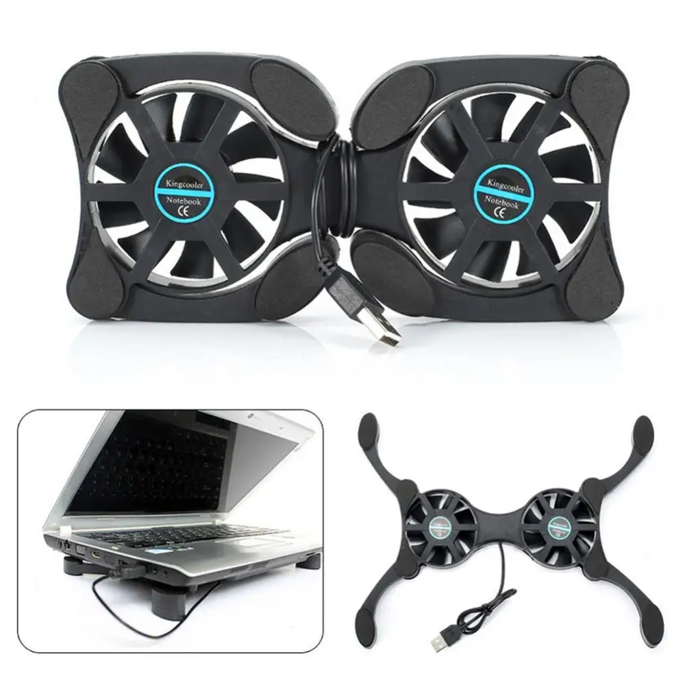 

Foldable USB Cooling Fan CPU Cooler Mini Octopus Notebook Cooler Pad Quiet Stand Double Fans for 7-15 inch Notebook Laptop