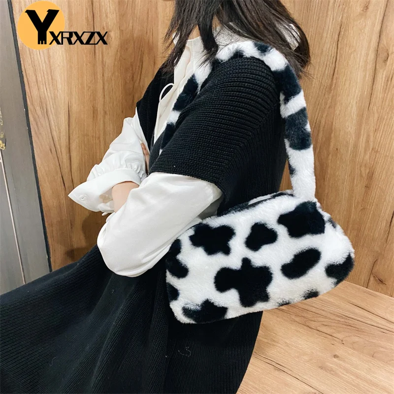 Fashion Women Cows Print Small Shoulder Bags Female Winter Soft Plush Underarm Bag Leopard Zebra Pattern Fluffy Tote Bag Purses
Fashion Women Cows Print Small Shoulder Bags Female Winter Soft Plush Underarm Bag Leopard Zebra Pattern Fluffy Tote Bag Purses