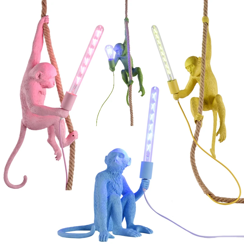 Modern Creative Resin White Monkey Lamp Loft Vintage Hemp Rope Pendant Light For Home Bar Cafe Retro Hanging Pendant Lamp
Modern Creative Resin White Monkey Lamp Loft Vintage Hemp Rope Pendant Light For Home Bar Cafe Retro Hanging Pendant Lamp