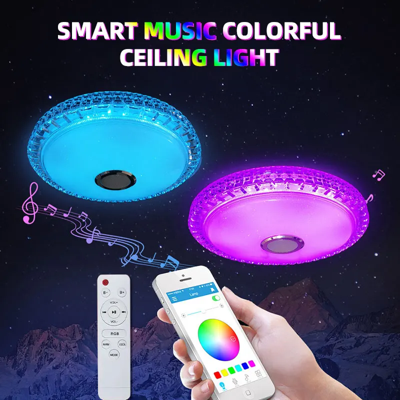Smart RGB LED Ceiling Light APP Remote Bluetooth Music Light 40CM 110V 220V 36W 60W Home Indoor Lighting Ceiling Chandelier Lamp
Smart RGB LED Ceiling Light APP Remote Bluetooth Music Light 40CM 110V 220V 36W 60W Home Indoor Lighting Ceiling Chandelier Lamp