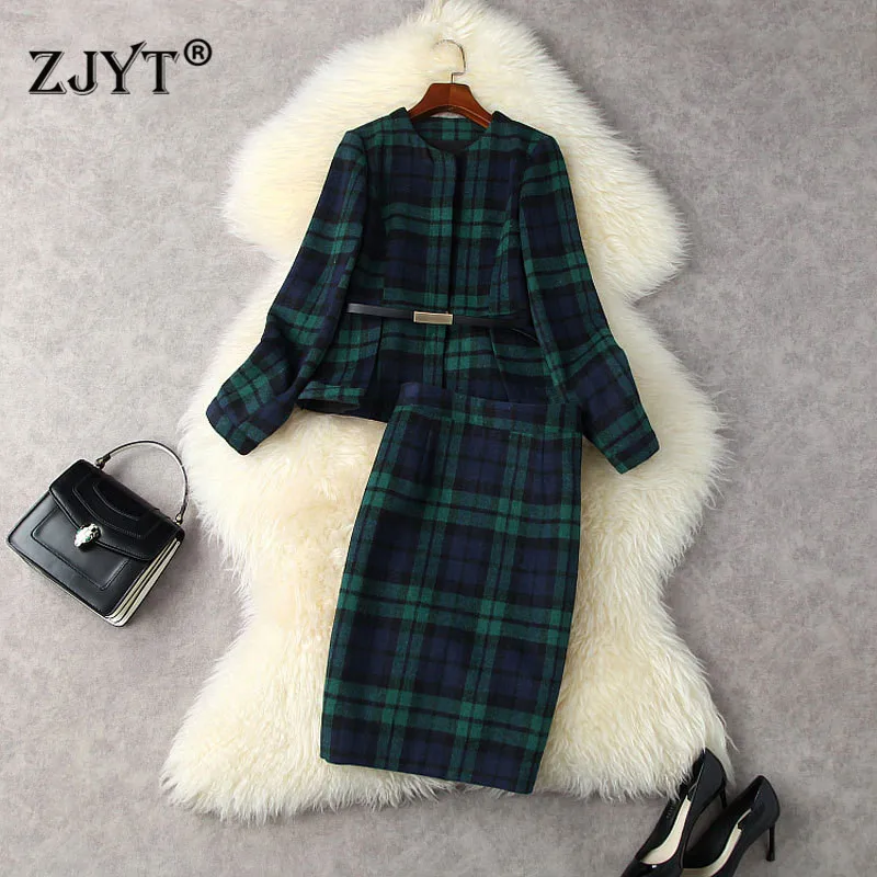 2022 New Runway Fashion Winter Suits for Women Elegant Plaid Print Woolen Jacket with Pencil Skirt 2 Piece Dress Sets OL Outfits
2022 New Runway Fashion Winter Suits for Women Elegant Plaid Print Woolen Jacket with Pencil Skirt 2 Piece Dress Sets OL Outfits