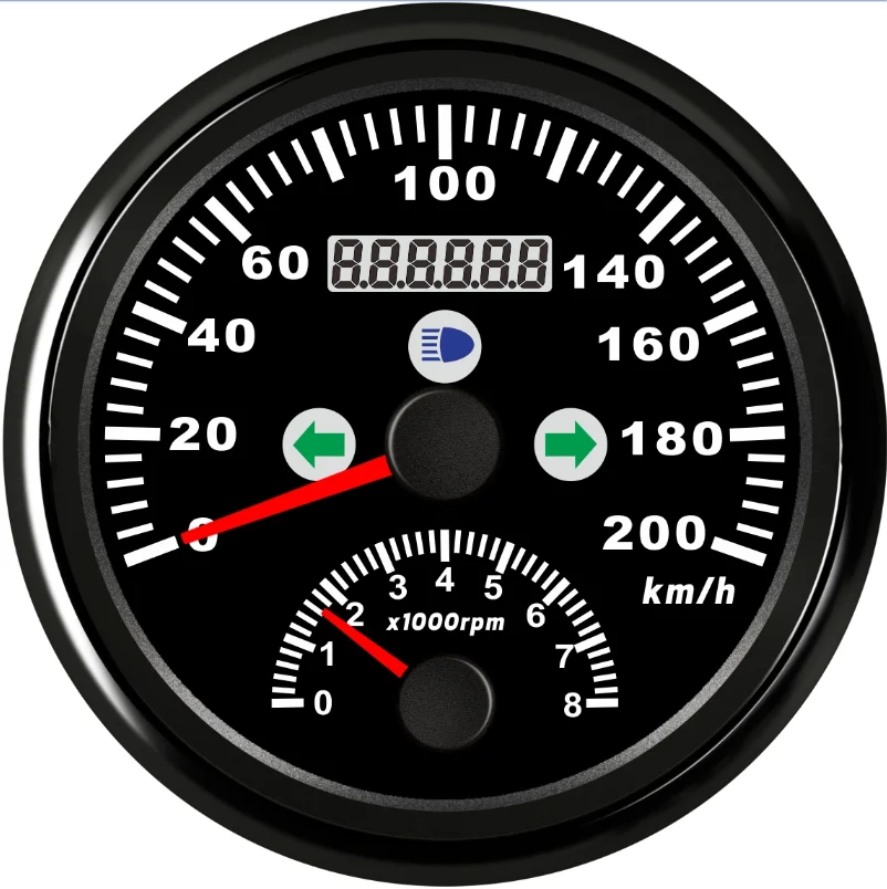 Новый автомобильный морской GPS Спидометр 85 мм 0-200 км/ч с тахометром 0-8000 об/мин