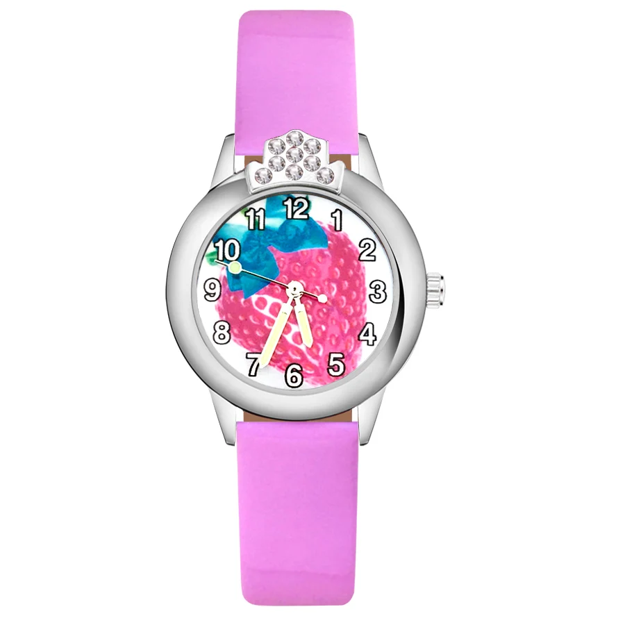 Cartoon Cute Strawberry Crystal style Children's Watches Kids Student Girls Quartz Leather strap Wrist Watch Clock JK106
Cartoon Cute Strawberry Crystal style Children's Watches Kids Student Girls Quartz Leather strap Wrist Watch Clock JK106